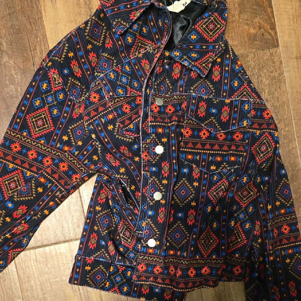 Aztec Corduroy Blazer Jacket